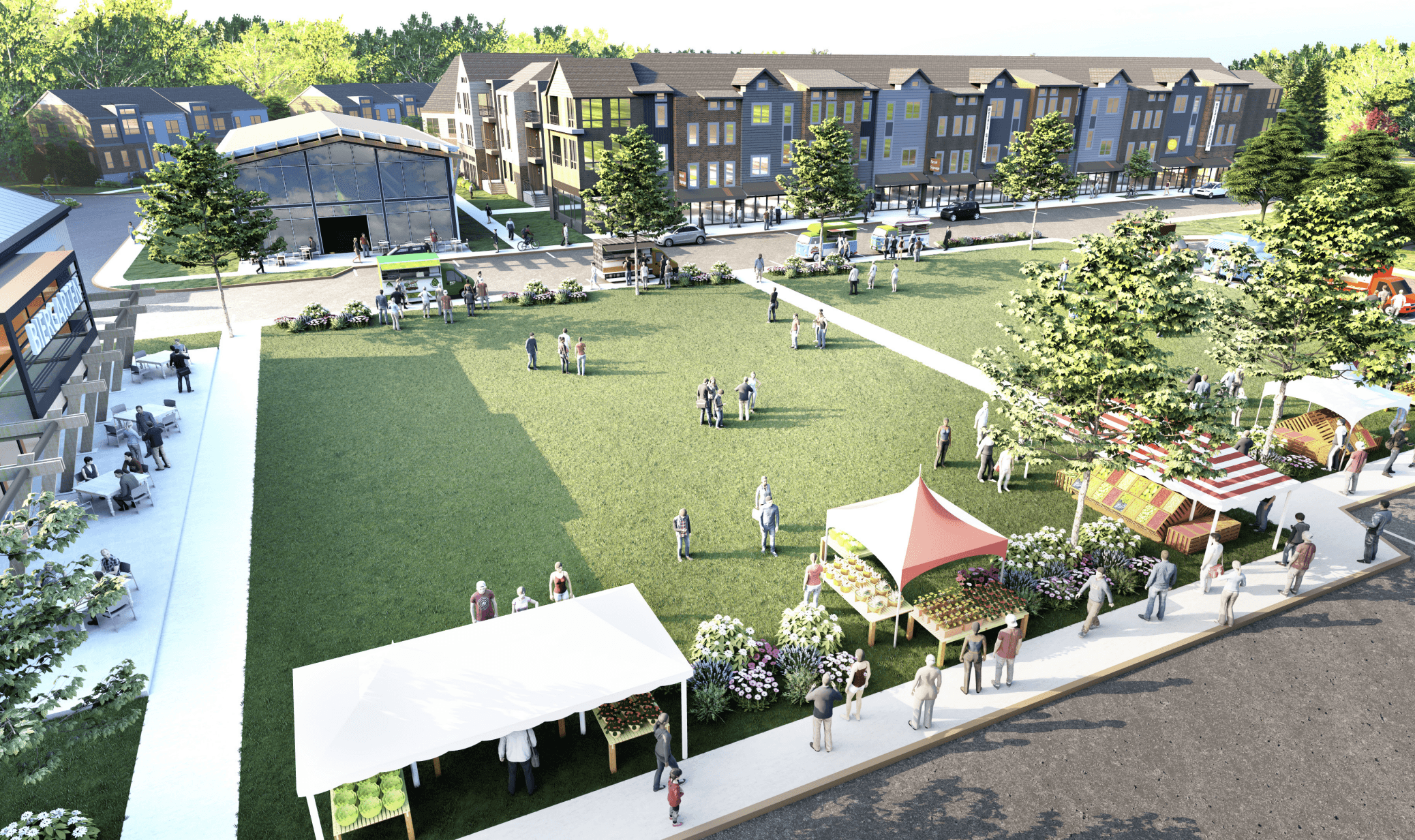 3d project of Nobscot Village Reimagined - top view